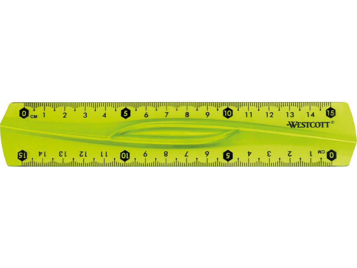 WESTCOTT Règle, élastique E-10220 00 15cm bleu/rouge/vert (4027521515062)