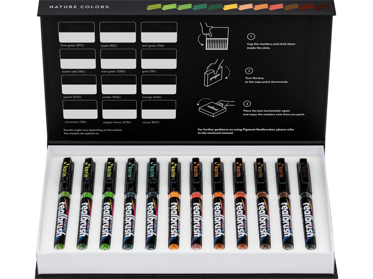 KARIN Real Brush Pen 0.4mm 33C3 Pigment, Natur Farben (5904446031589)