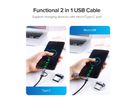 UGREEN Cable USB-A-MicroUSB+USB-C 30875 1m, Black (6957303838752)
