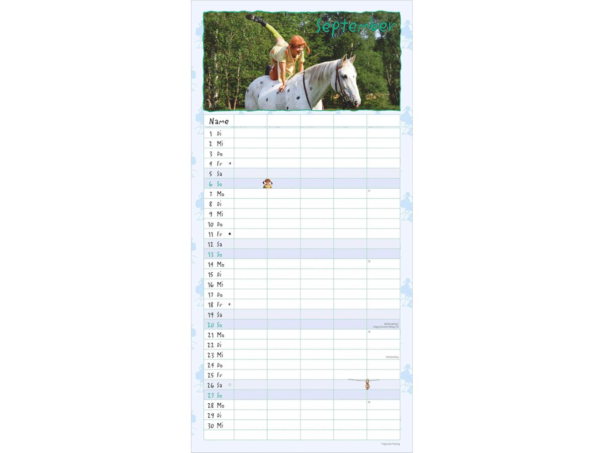 DUMONT Familienplaner 2026 260920 Pippi Langstrumpf 22x45cm (4069095009202)