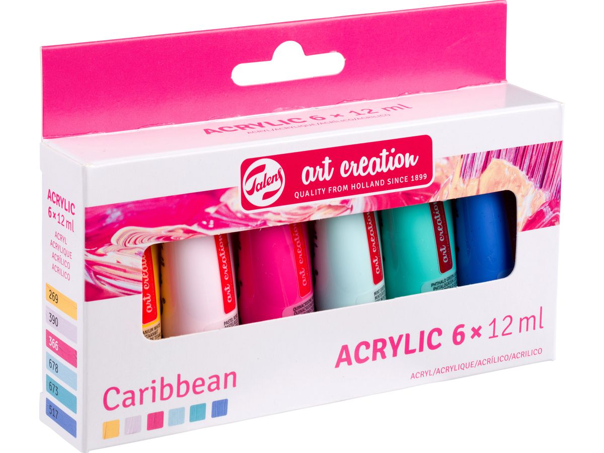 TALENS Acrylfarbe 6x12ml 9021863M Caribbean (8712079517977)