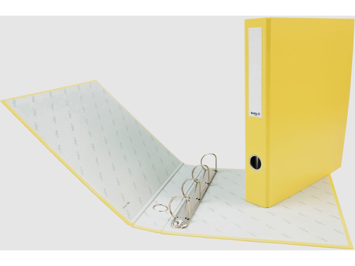 BIELLA Cart. anelli Dinor-Quatro 4cm 12644420U giallo, 4-anelli A4 (7611365255948)