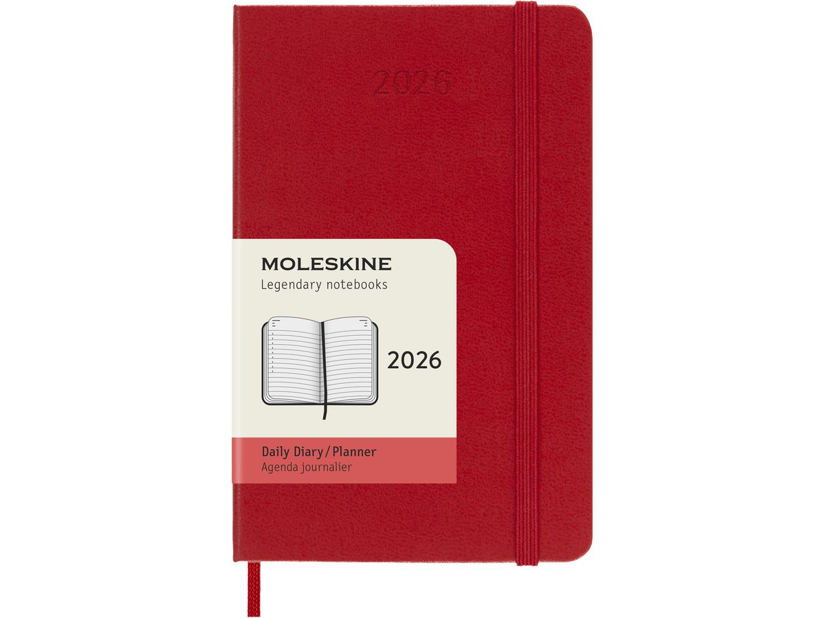 MOLESKINE Agenda Classic Pocket 2026 DHF212DC2Y26 1J/1P rouge écarlate HC 9x14cm (8056999274610)