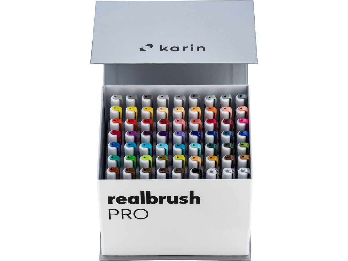 KARIN Real Brush Pen Pro 0.4mm 31C7 Mega Box, 3 Blender 60 pezzi (5904446031398)