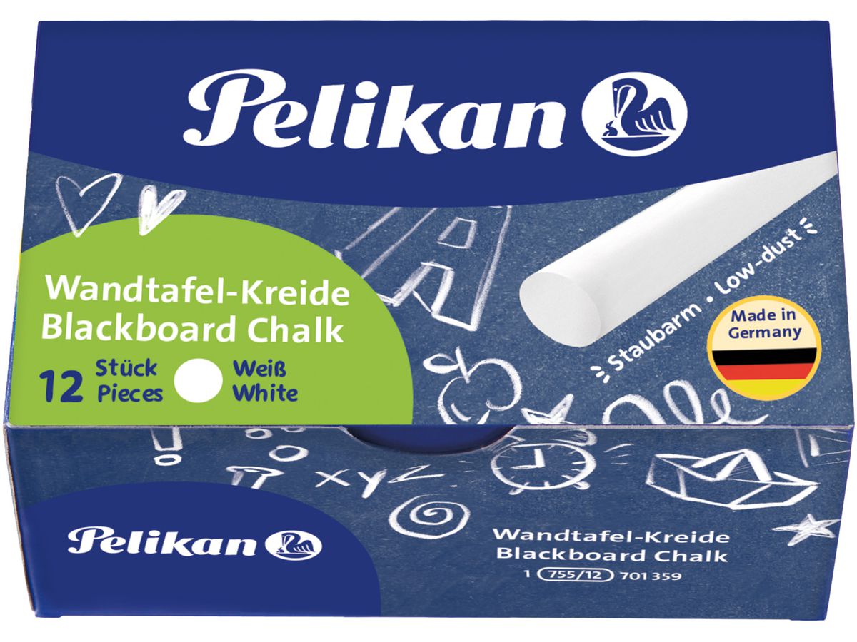 PELIKAN Tafelkreide 755/12 701359 weiss 12 Stück (4012700701350)