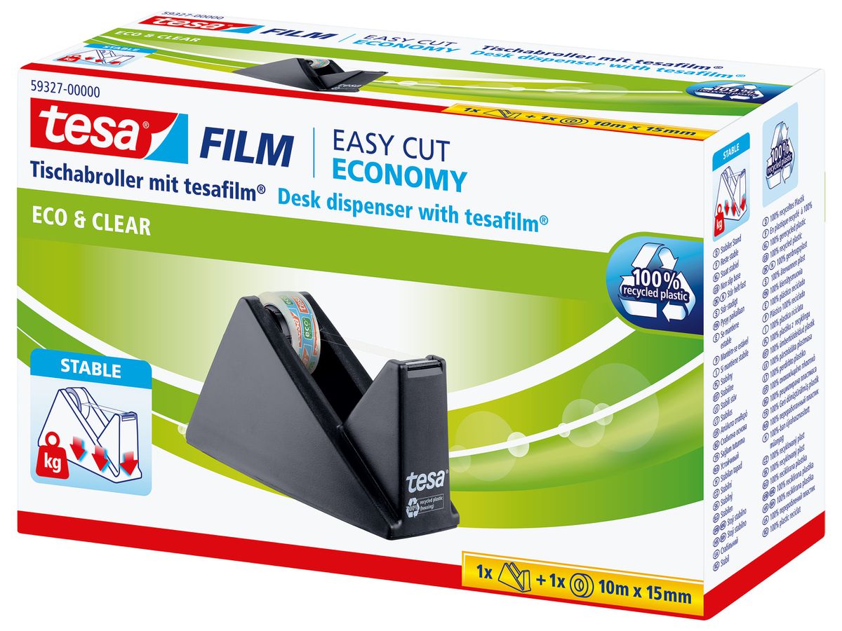 TESA Tischabroller Pack ecoLogo 593270000 schwarz, 1 Rl. eco&clear (4042448197375)