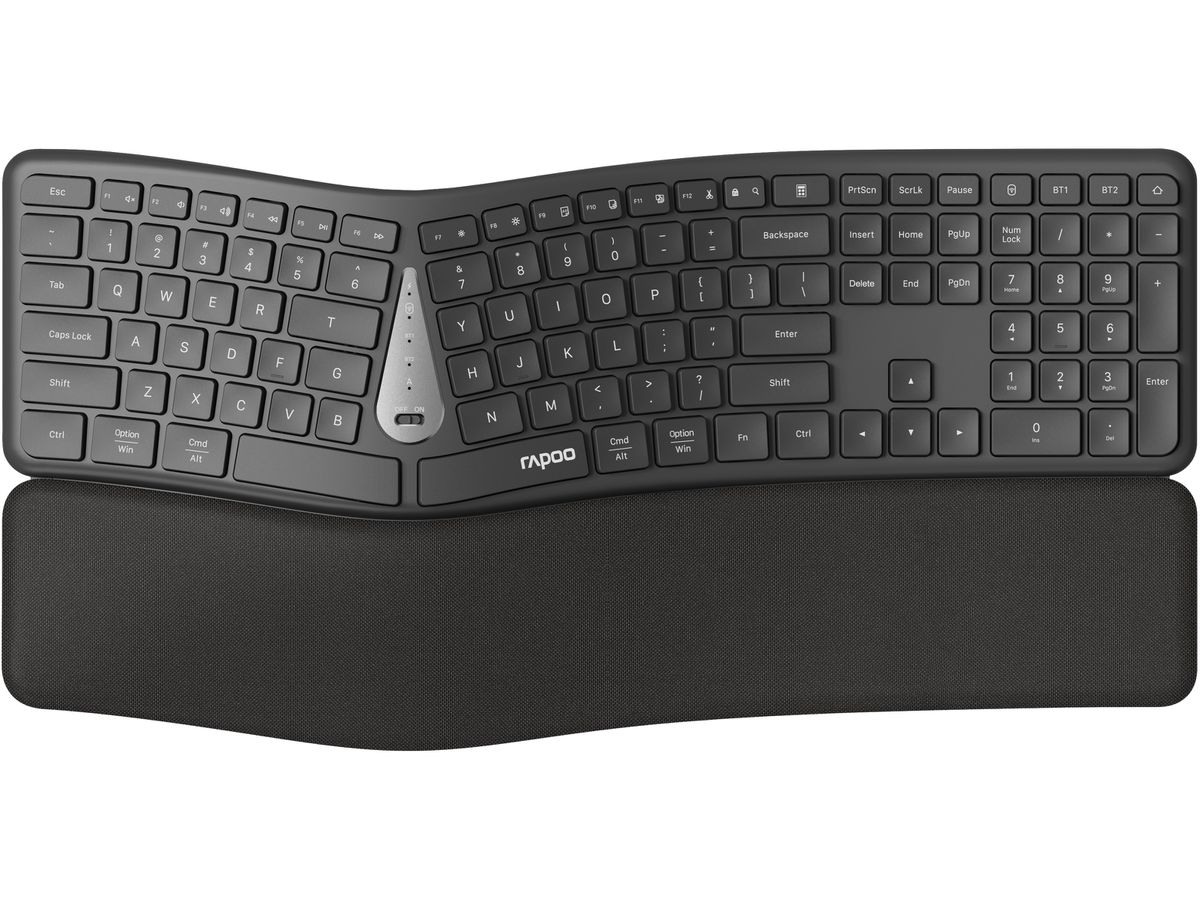RAPOO E8810M Ergonomic Keyboard 13125 Wireless, Grey (6940056131256)