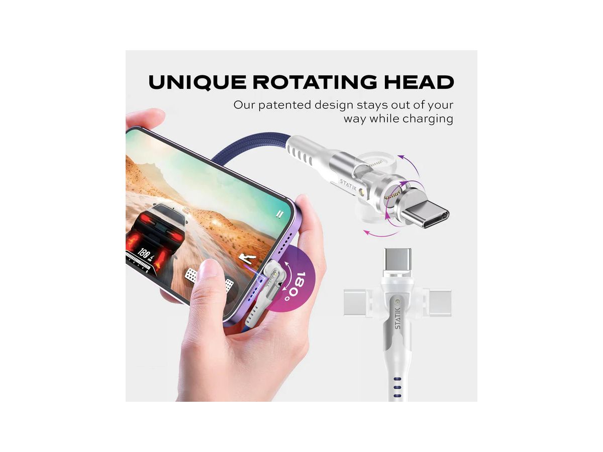 STATIK Statik 360 Pro Mag. Cable PUP-0520-6FT-NVY 2.0 USB-C Only, 2m 100W (0810024058389)
