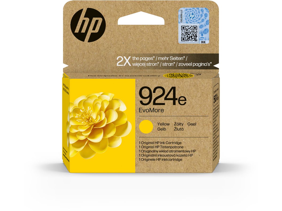 HP Tintenpatrone 924e yellow 4K0U9NE OfficeJet Pro 8120/8130 800 S. (0196786147494)