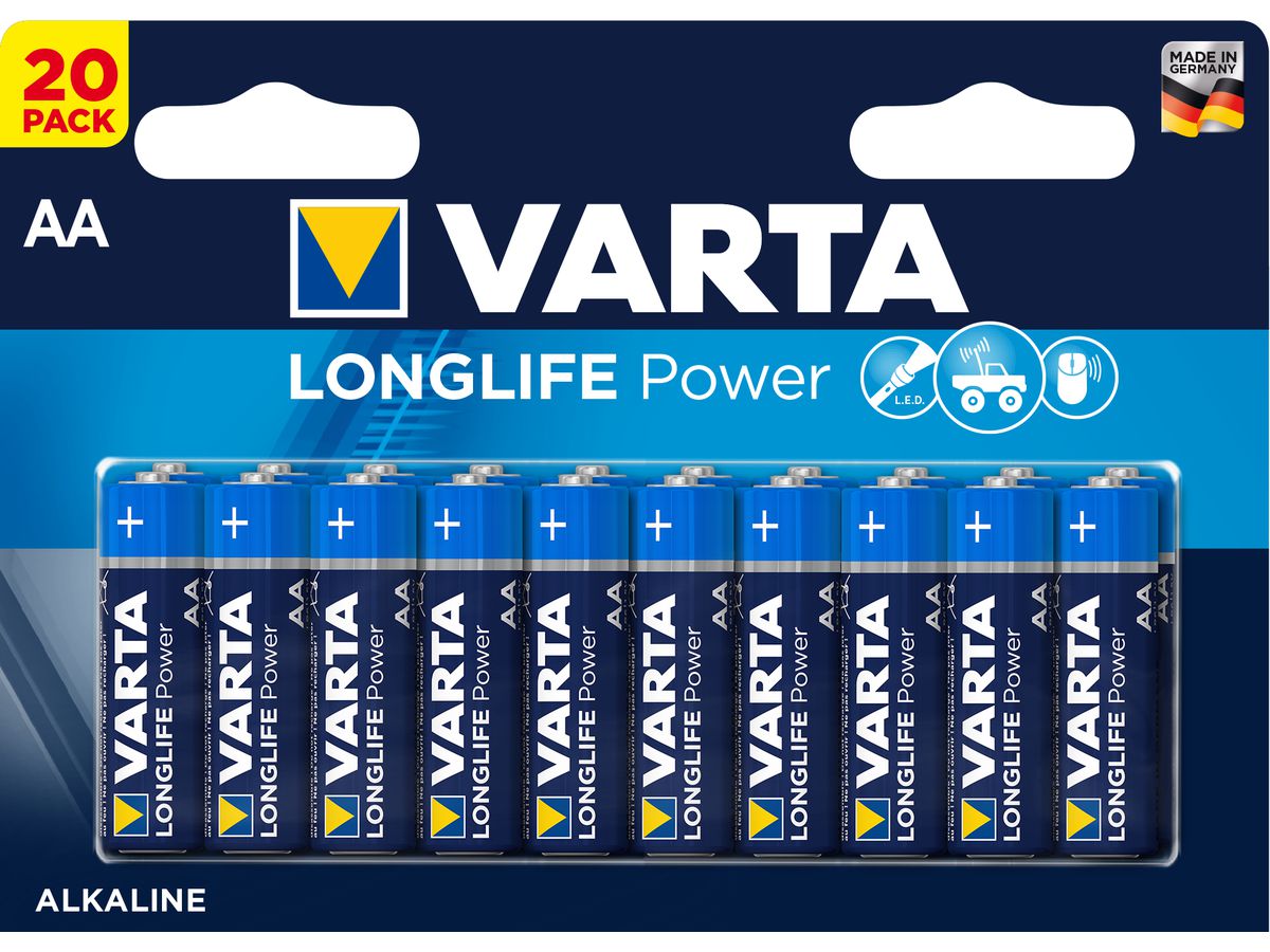 VARTA Batterie Longlife Power 4906121420 AA/LR06, 20 Stück (4008496605651)