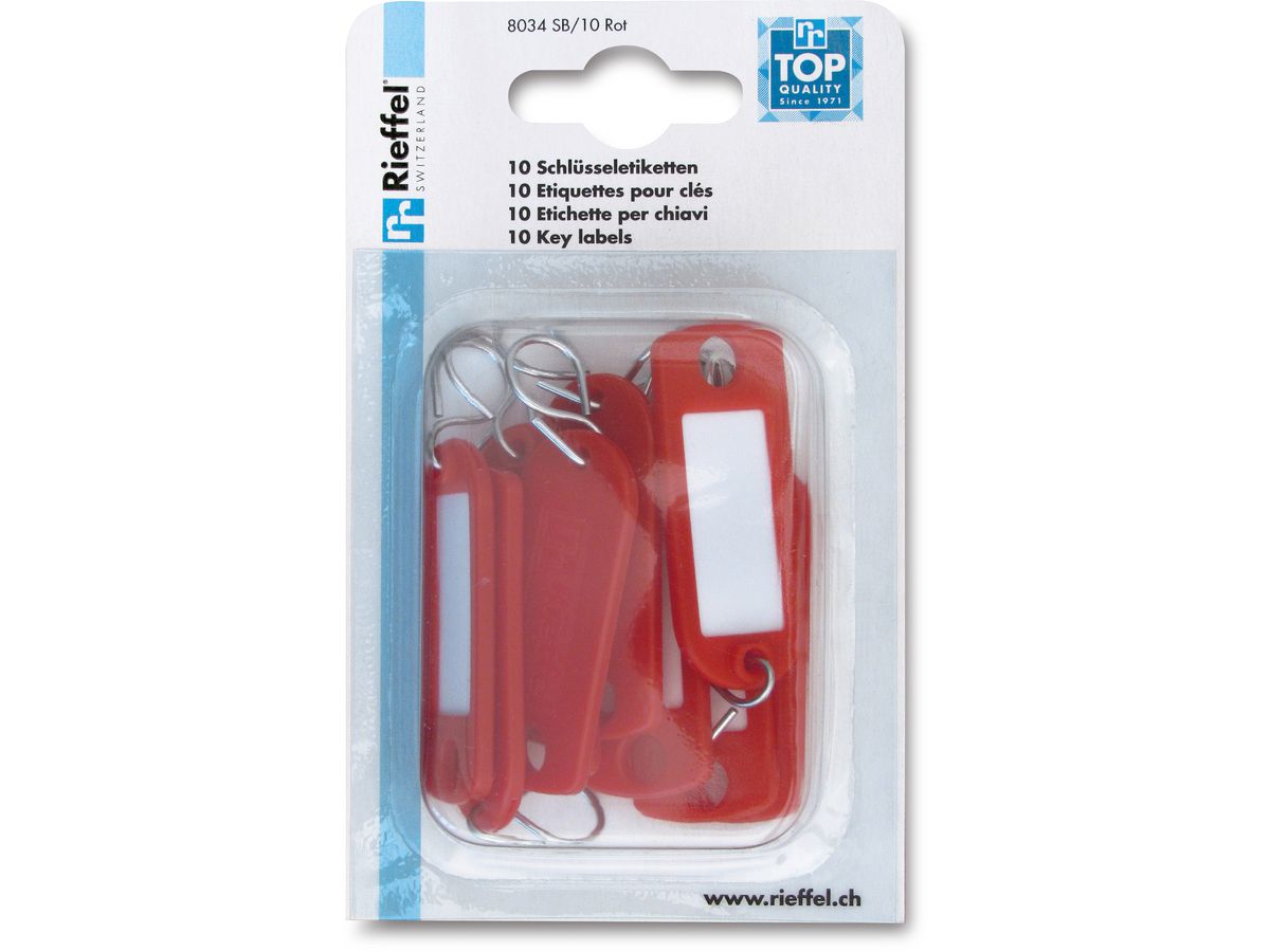 RIEFFEL SWITZERLAND Schlüssel-Anhänger 8034 SB/10 ROT rot 10 Stück (7640115312334)