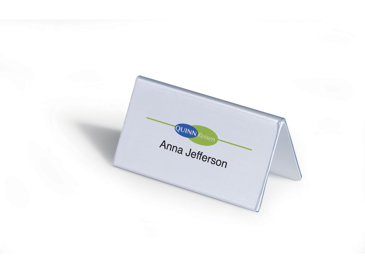 DURABLE Tischnamensschild Dachform 805119 transp. 52/104x100mm 25 Stk. (4005546810515)