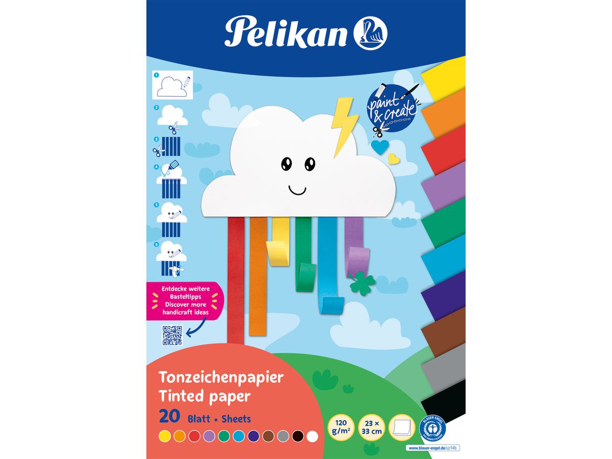 PELIKAN Tonzeichenpapier 101585 Rainbow 23x33 cm, 120 g/m2 (4012700101587)