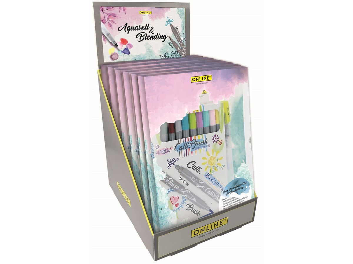 ONLINE Aquarell & Blending Display 18053/6 angl.& français 6 Sets (4014421180537)