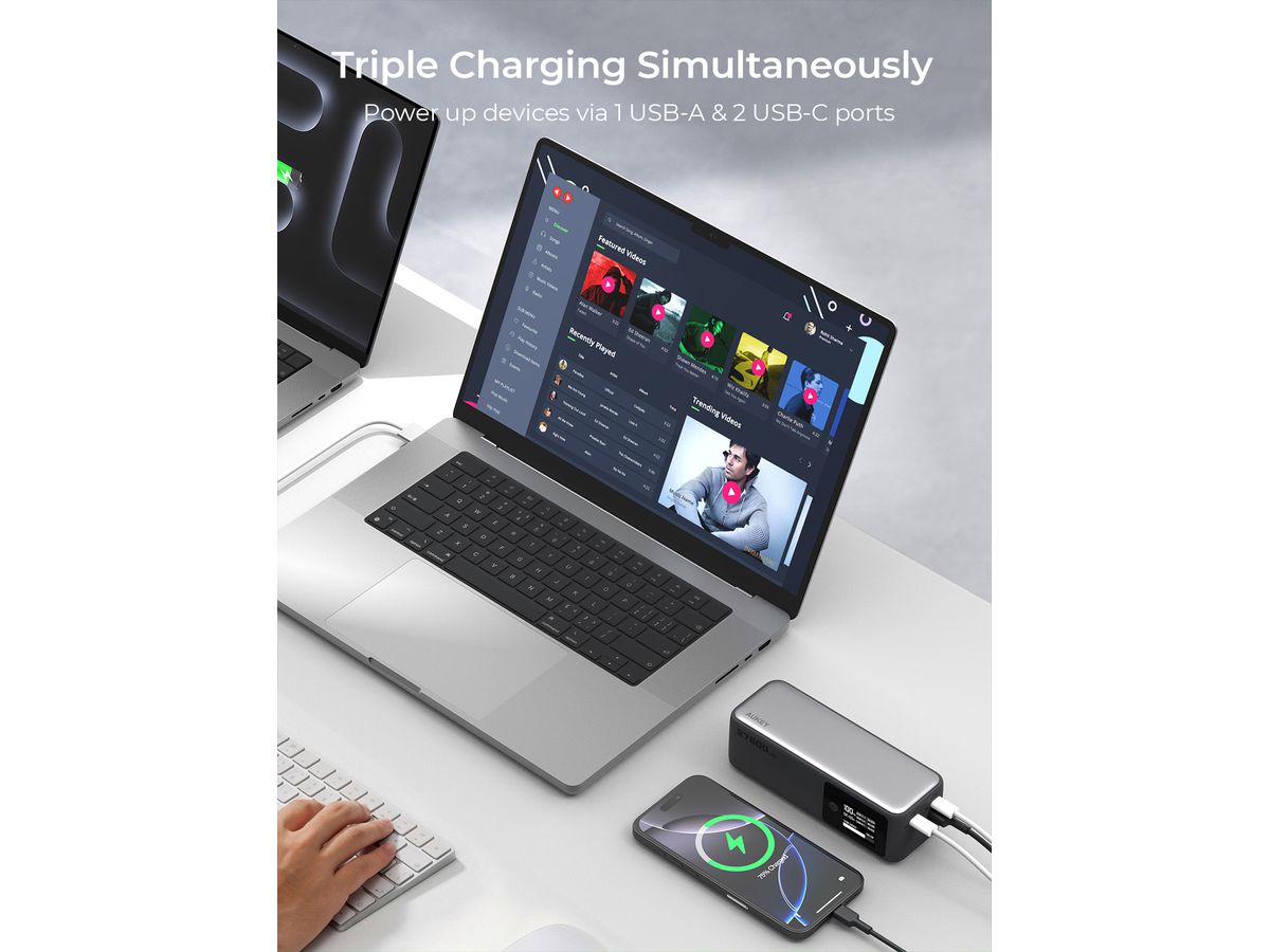 AUKEY Spark Mega 27600mAh 140W PB-Y63 Powerbank,Gray (0689323789832)