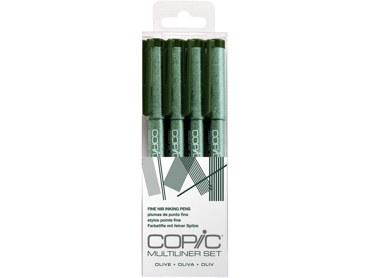 COPIC Multiliner 22075627 Olive Set, 4 pz. ass. (4013695263472)