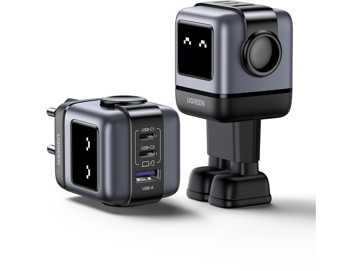 UGREEN Nexode RG 65W 3-Port GaN 25685B 2x USB-C,1xUSB-A, Black (6941876236688)