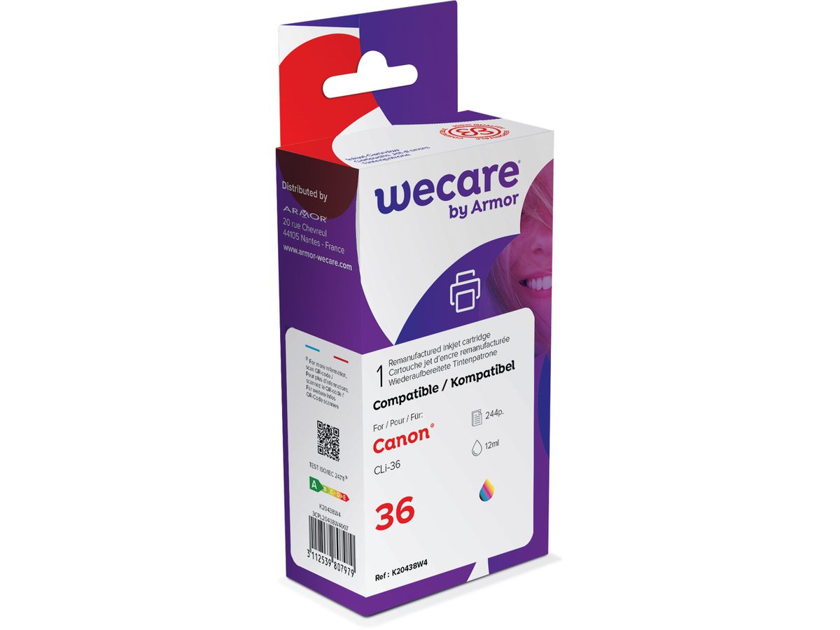 WECARE Encre rebuilt color CLI-36WE p.Canon PIXMA mini220 12ml (3112539807979)