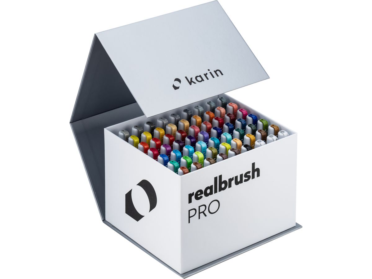 KARIN Real Brush Pen Pro 0.4mm 31C7 Mega Box, 3 Blender 60 pezzi (5904446031398)