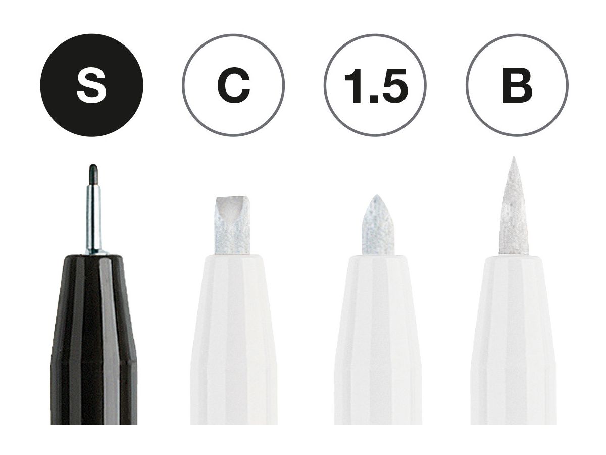 FABER-CASTELL Pitt Artist Pen 167151 black & white 4 pcs. (4005401671510)