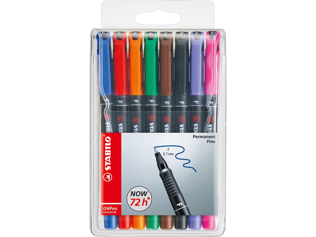 STABILO OHP Pen permanent F 842/8 8er Etui (4006381115025)