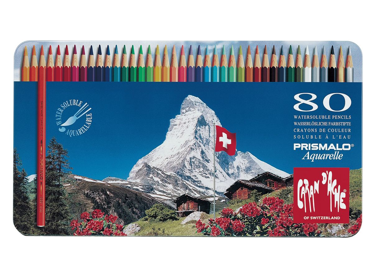 CARAN D'ACHE Farbstifte Prismalo 3mm 999.380 ass. in Metallsch. 80 Stück (7610186013805)