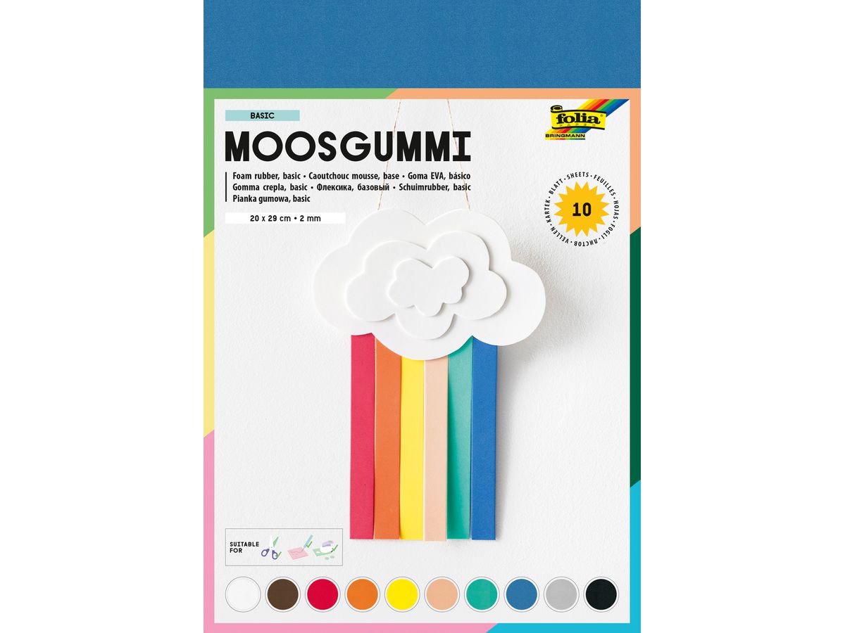 FOLIA Moosgummi 231009 ass. 10 Blatt (4001868231090)