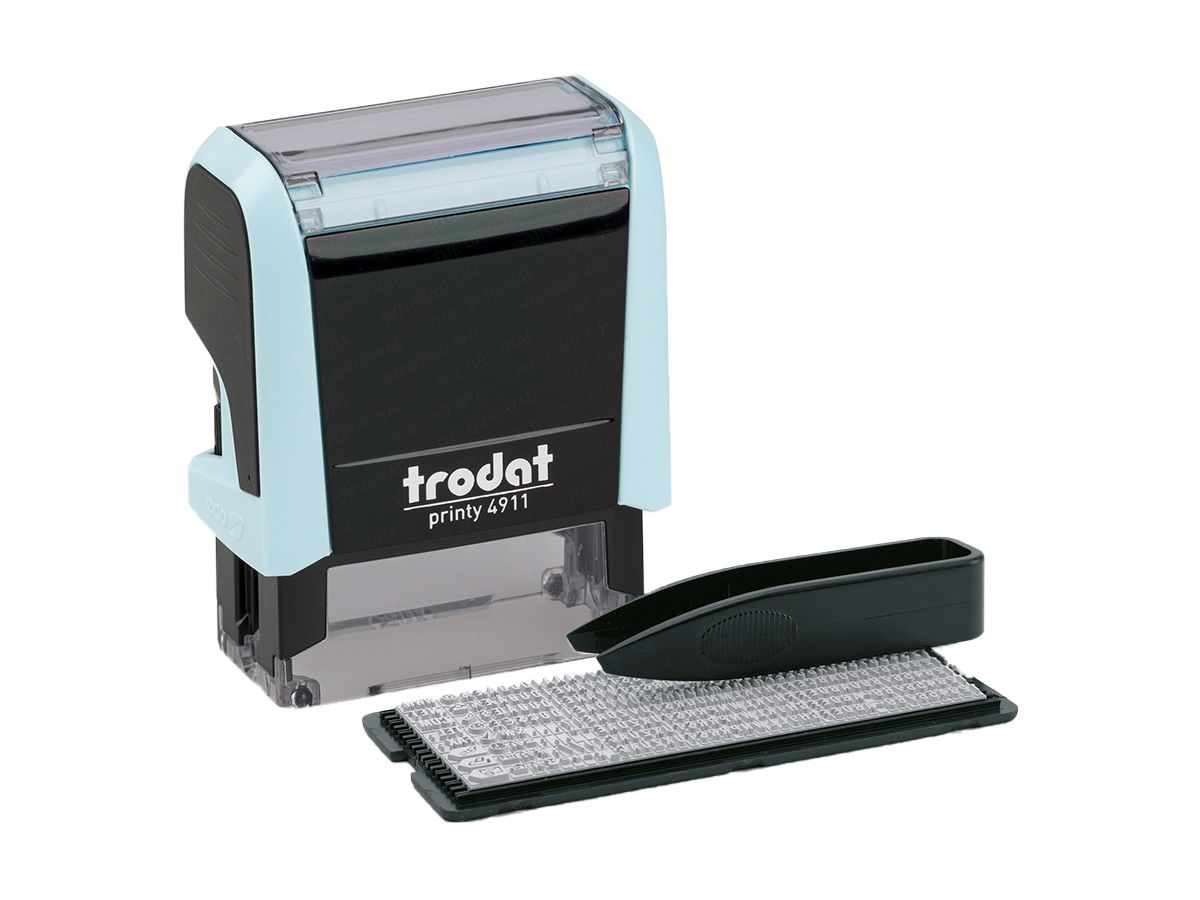 TRODAT Printy 4911 Typo 3 Zeilen Text 180853 pastellblau (9010035808534)