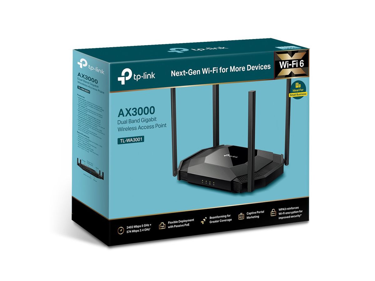 TP-LINK Dual-Band WiFi 6 Access Point TL-WA3001 AX3000 (4897098688021)