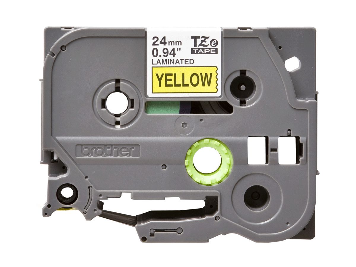 PTOUCH Band, laminiert schwarz/gelb TZe-651 PT-2450DX 24 mm (4977766686747)