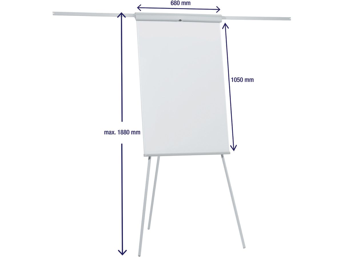 FRANKEN Flipchart X-tra!Line 68x105cm EL-FC22 hellgrau mit Seitenarmen (4016946199445)