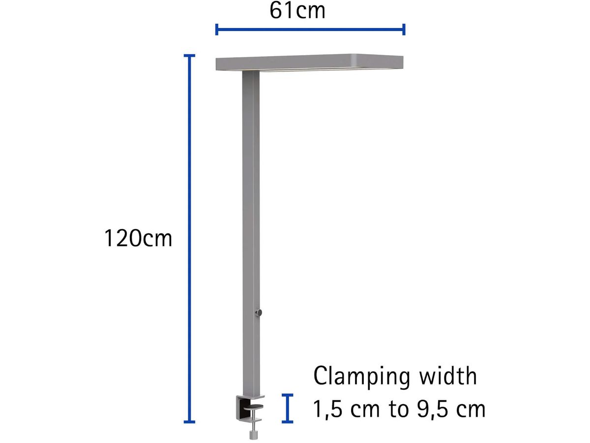 MAUL LED-Tischleuchte MAULjaval 338.00 silber, dimmbar (4002390079167)