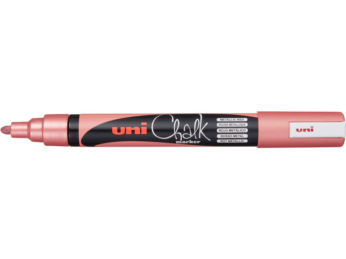 UNI-BALL Chalk Marker 1.8-2.5mm PWE-5M METALLIC RED Metallic rouge (4902778256411)