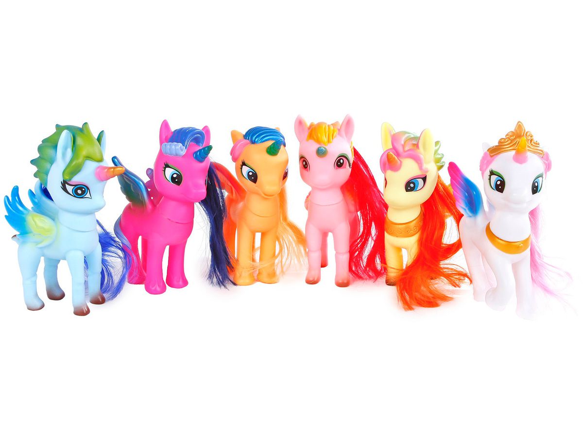 ROOST Figura unicorno con capelli 640117 Testa rotante ass.13cm (8713219492130)