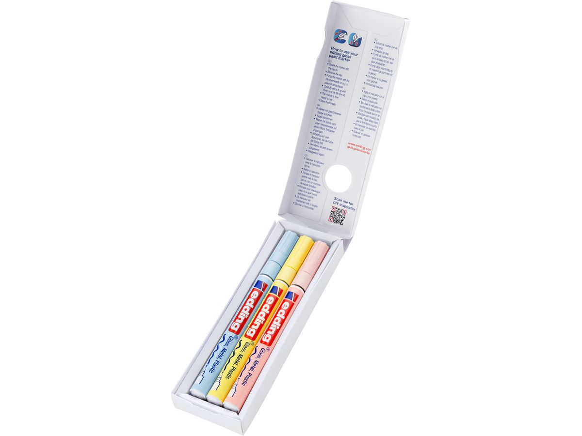 EDDING Paintmarker 751 1-2mm 751-E3-pas pastel 3 pezzi (4057305020697)