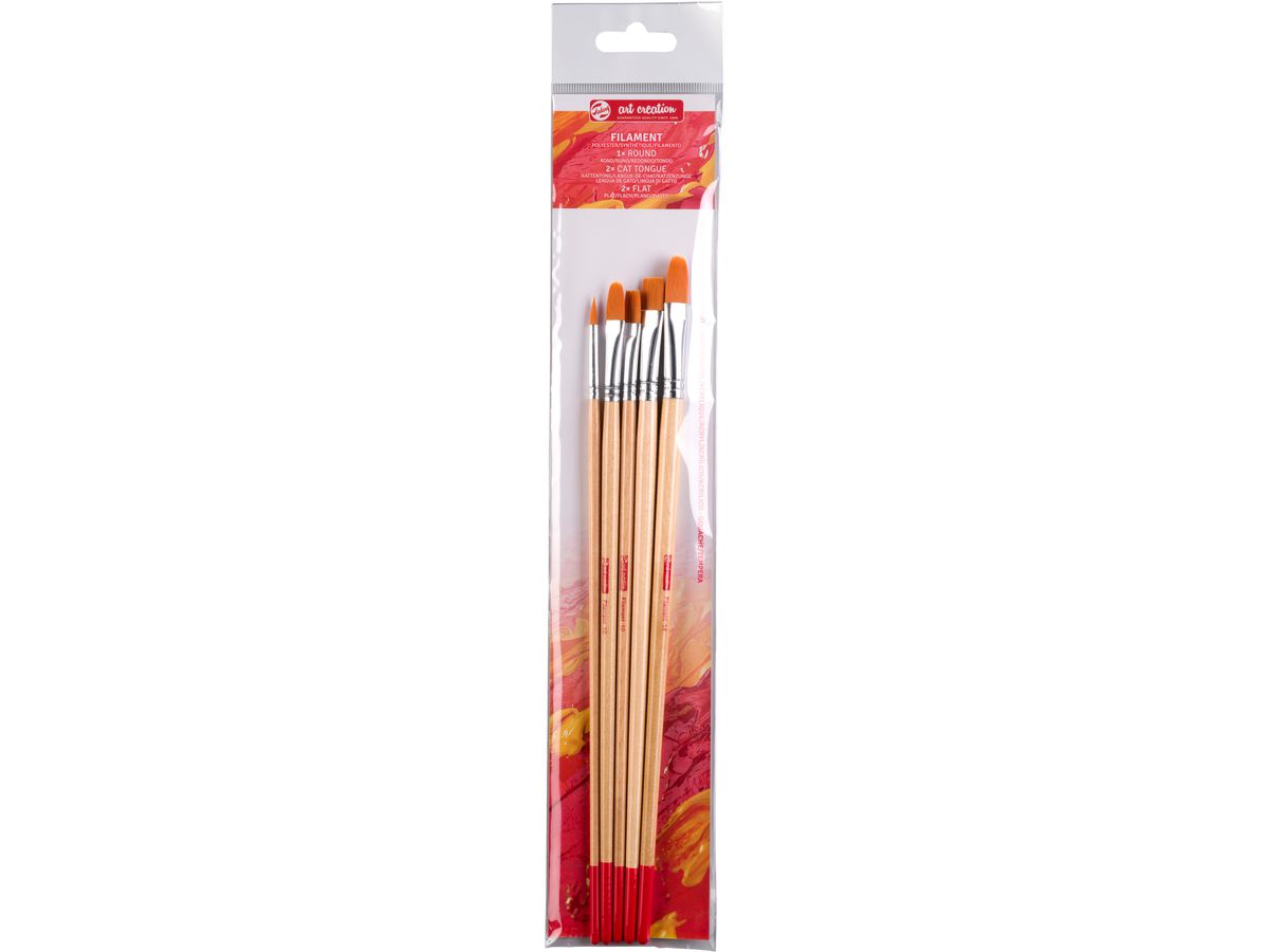 TALENS Öl- und Acrylpinselset 9099235M rund, flach, Katzen. 5 Stück (8712079302634)