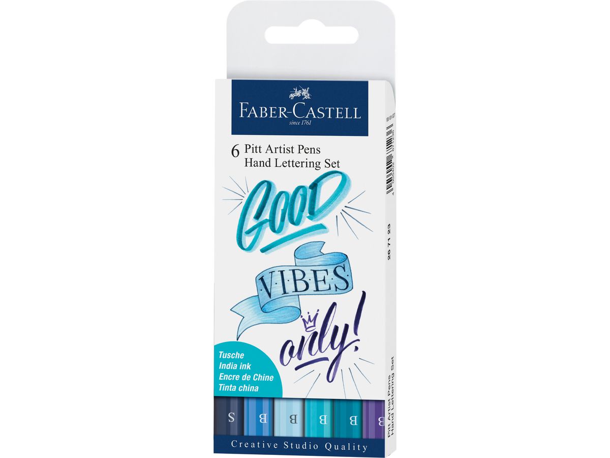 FABER-CASTELL PITT Art Pen Handlettering 267123 blu 6 pezzi (4005402671236)