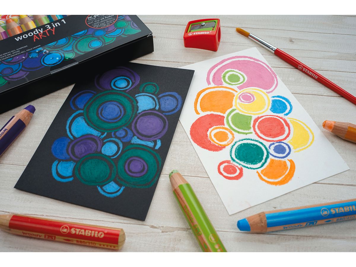 STABILO Crayon coul. Woody 3 in 1 880/6-1-20 ARTY 6 pcs. (4006381547123)