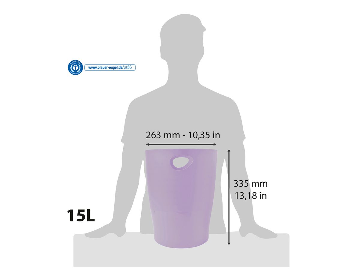 EXACOMPTA Papierkorb Ecobin 15 l 45364D Aquarel, malve (9002493037380)