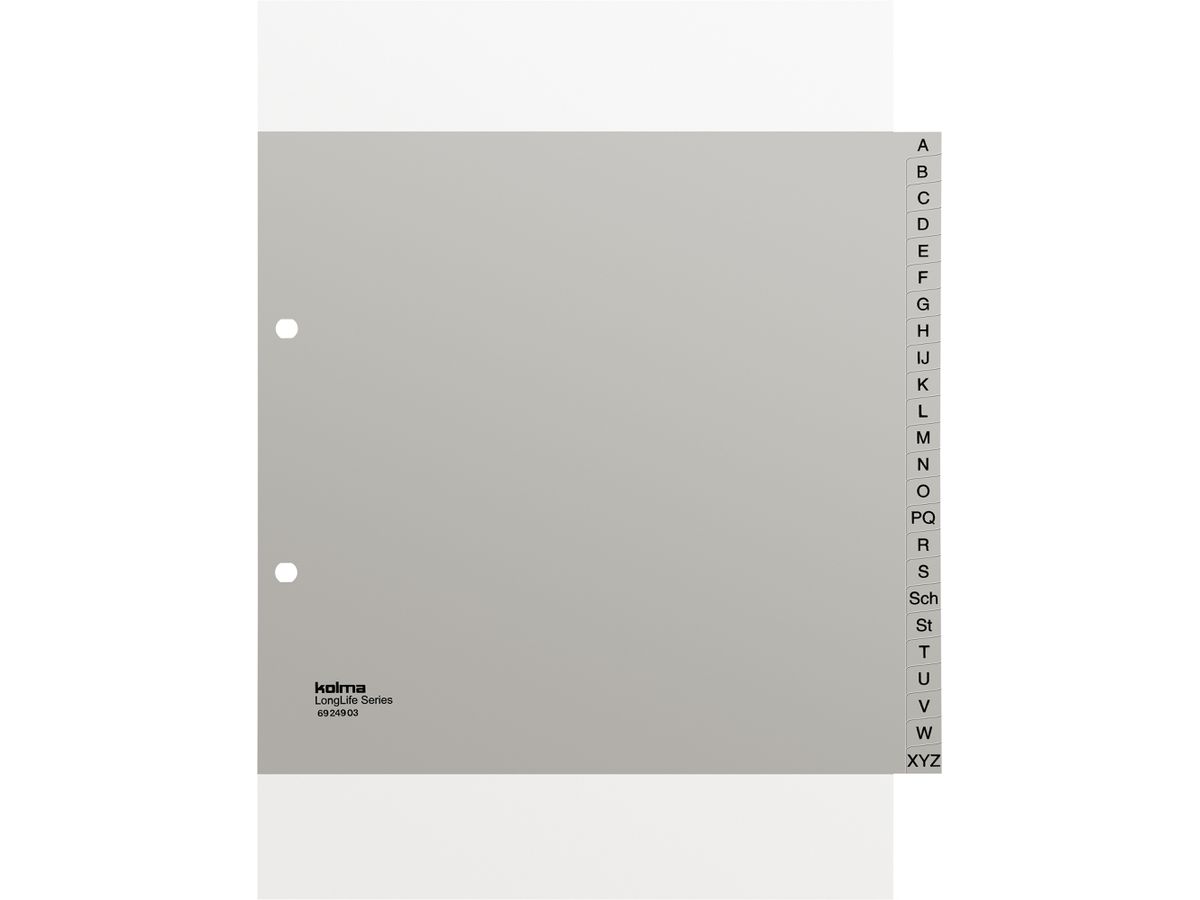 KOLMA Répertoires LongLife A4 1/2h. 69.249.03 gris A-Z 24 div. (7611967690017)