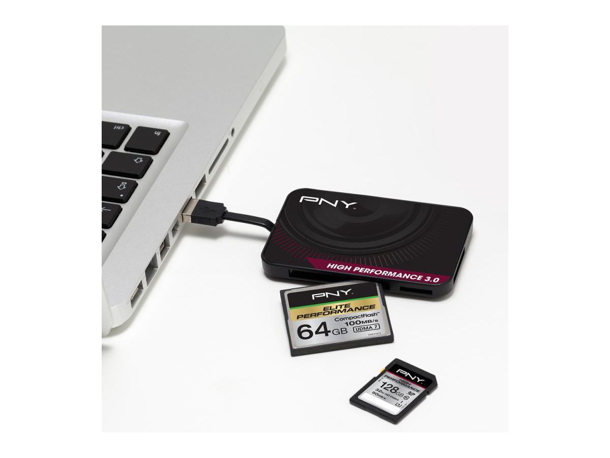 PNY Flash Card Reader High Perf. FLASHREAD-HI HIGPER-BX USB 3.0 (3536401516545)