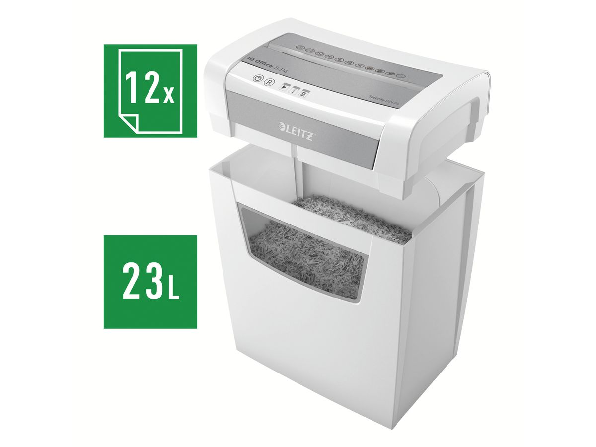 LEITZ Distruggi doc. IQ Office 8099-00-00 P4 12 Foglio silenz (4002432130122)