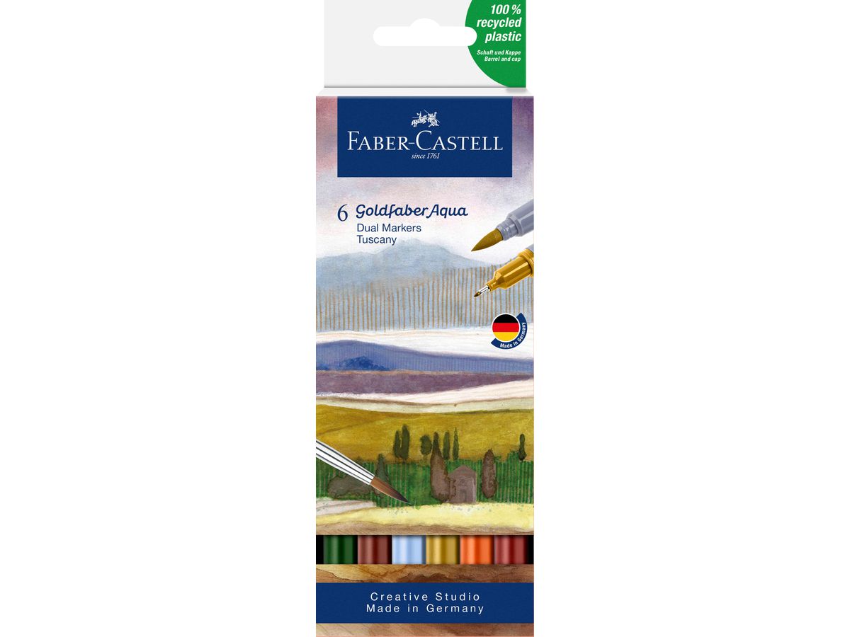 FABER-CASTELL Goldfaber Dual Marker 164521 Toskana, 6 couleurs (4005401645214)
