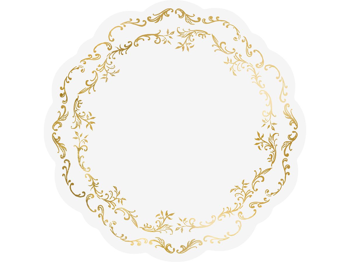 PARTYDECO Tischsets 35.5cm PPT11-008 weiss/gold 6 Stück (5904555081550)