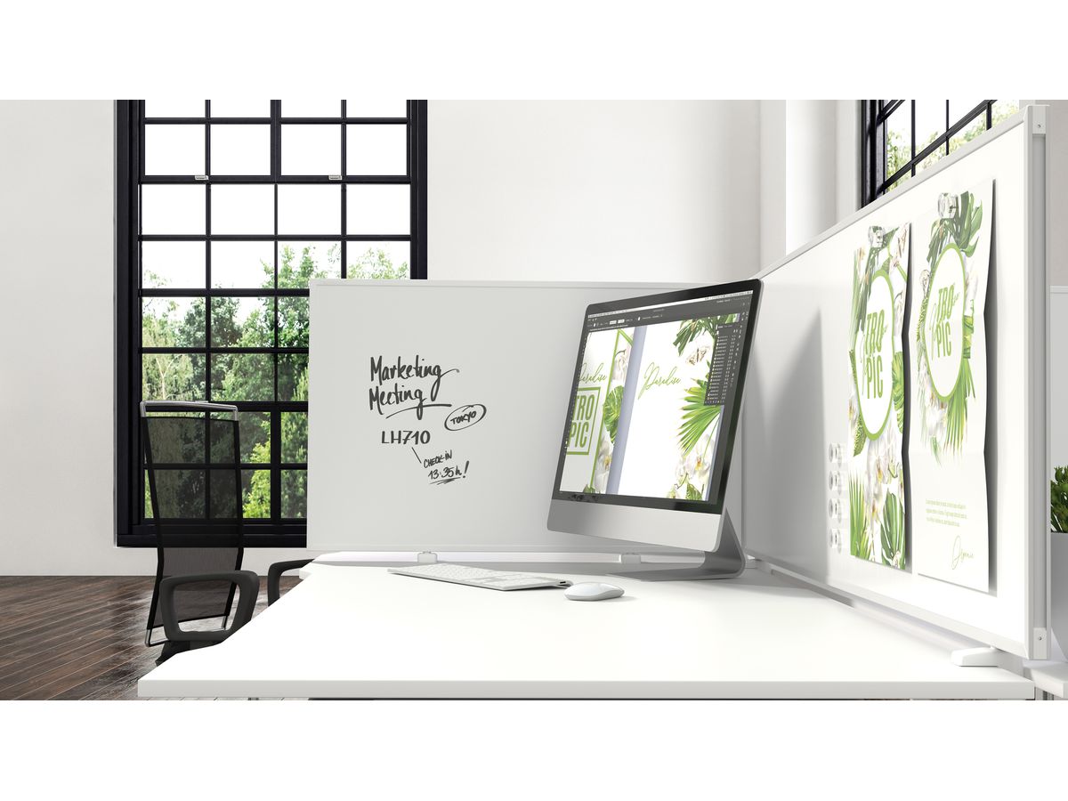 MAGNETOPLAN Tischtrennwand VarioPin 1116018 pink 1600x500mm (4013695064512)