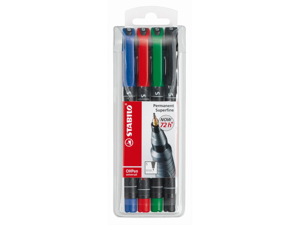 STABILO OHP Pen permanent S 841/4 4 pz., astuccio (4006381115049)