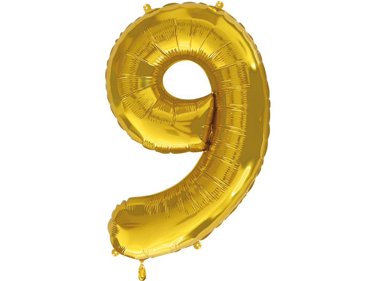 I AM CREATIVE Palloncini in foil no. 9 85cm 1000-1054 oro (7611983246809)