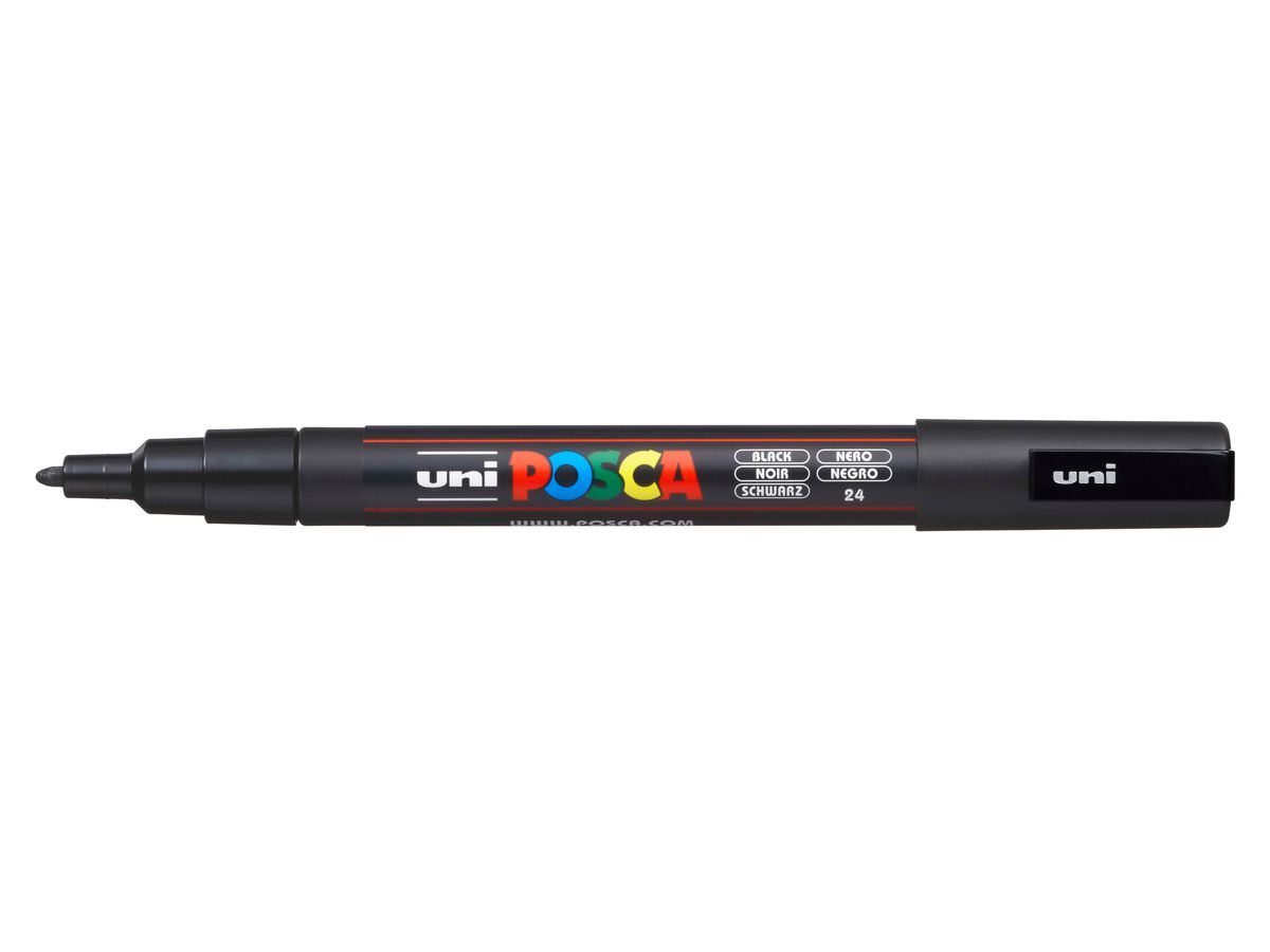 POSCA Marker 0.9-1.3mm PC-3M BLACK schwarz, Rundspitze (4902778915776)