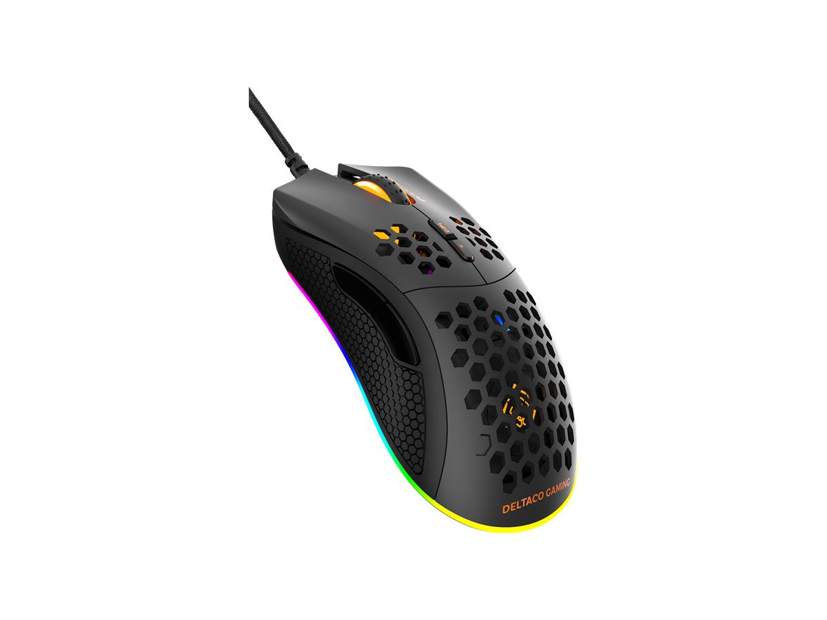 DELTACO Lightweight Gaming Mouse,RGB GAM-108 black, DM210 (7333048047021)