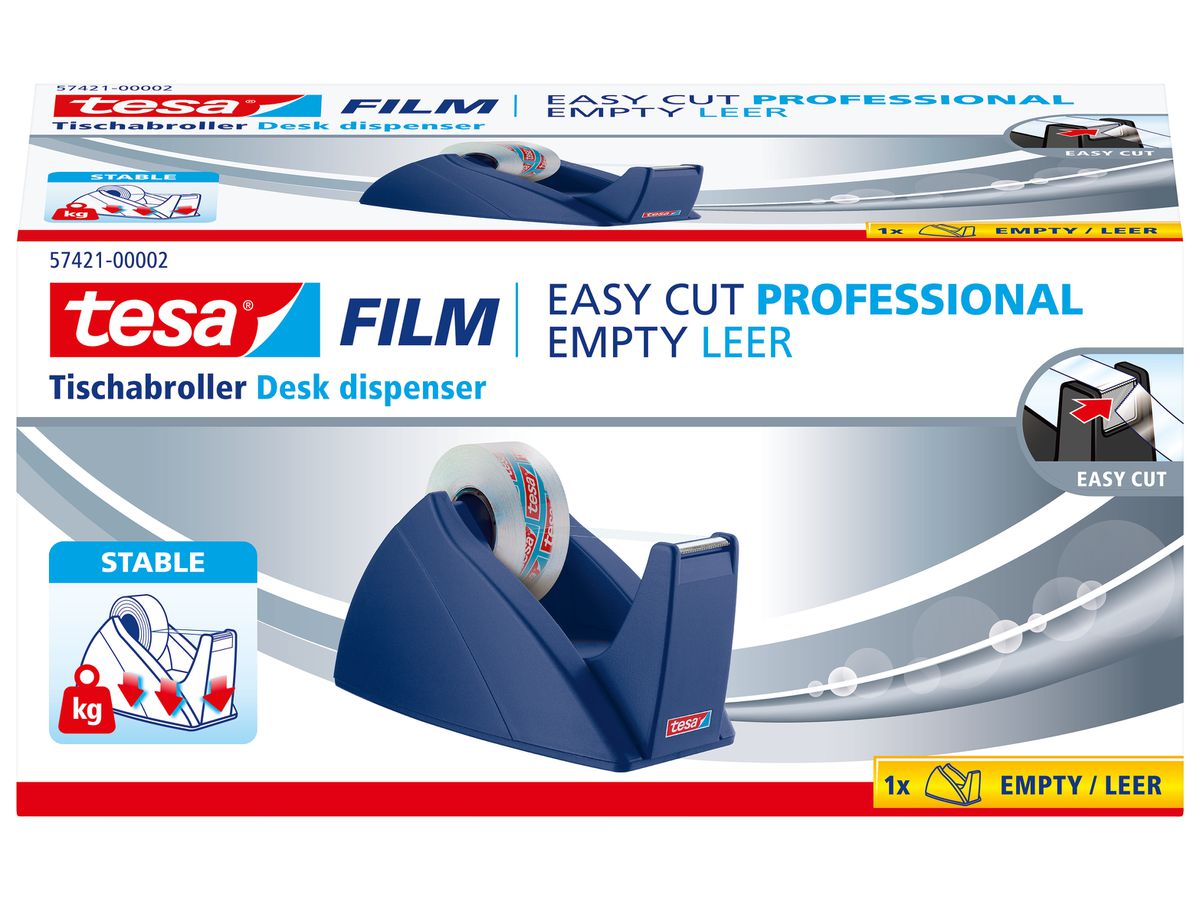 TESA Tischabroller EasyCut 33mx19mm 574210000 royalblau (4042448363107)